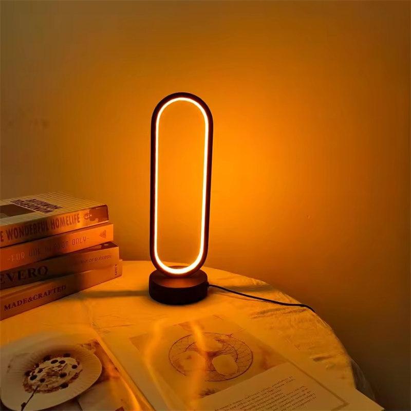 1PC Lampe Schlafzimmer Ring Lampe Wohnzimmer Drei-Farben Dimmen Nacht Lampe LED Nachtlicht