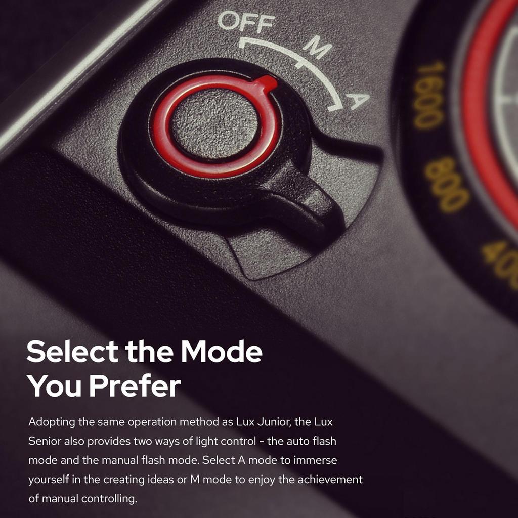 Godox Lux Senior  Camera Flash GN14 Color Temperature 6000K Auto & Manual Flash Modes 1 1 1 64 Flash Power 28mm Focal