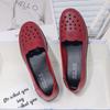 Summer New Imitation Leather Shoes, Comfortable and Non Slip Sandals, Women's Soft Leather Hollow Breathable Hole Shoes, Soft Soled Shoes