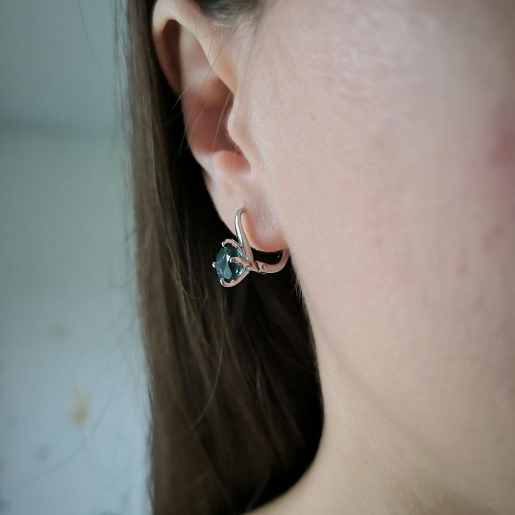 Silver Earrings with Topaz London Blue (2188728)