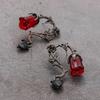 New Punk Gothic Dark Exquisite Thorn Vine Red Rose Blossom Earrings For Women Fashion Jewelry Holiday Party Accessories Gifts