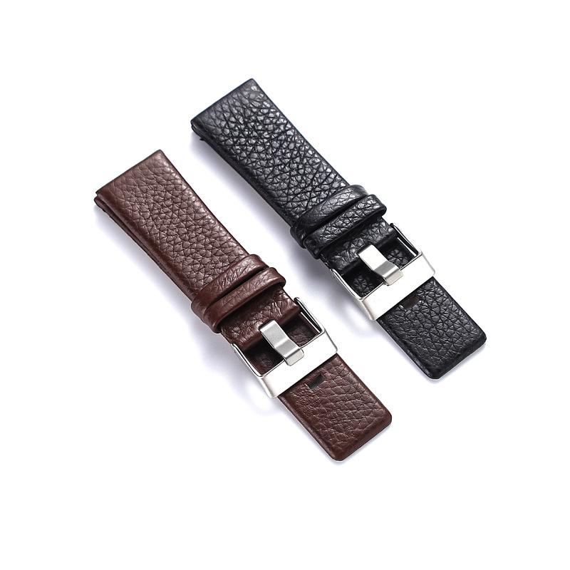 Matte Grain Cowhide Watch Strap for Men's Smartwatch - Casual Minimalist, 22/24MM
