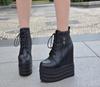 Fashion 14CM Super High Heel Short Boots Wedges Waterproof Platform Boots Fashion Within Increased Womens Boots