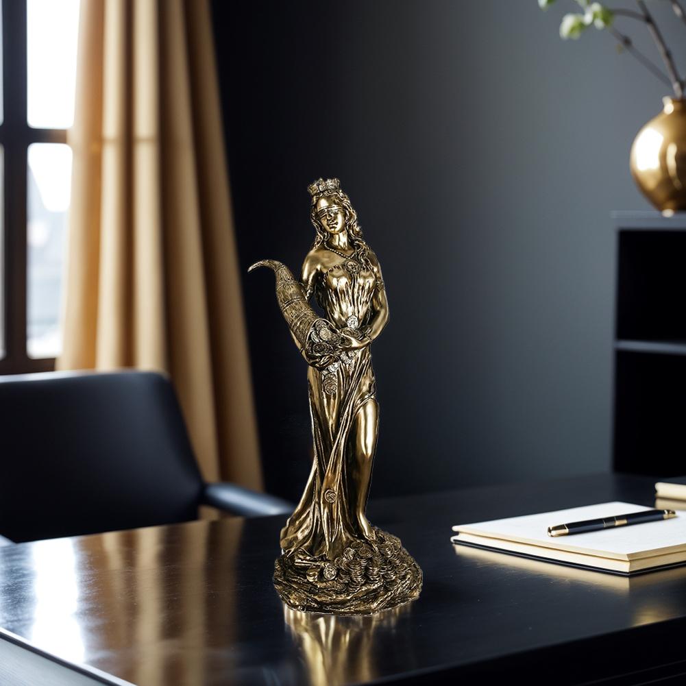 Vintage Resin Greek Goddess Of Wealth Home Decoration & Office Angel Crafts Lucky Desktop & Gifts Home Statue Cashier Decor P5D7