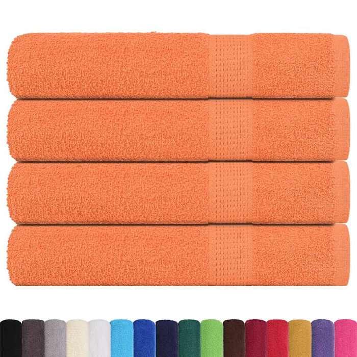 VidaXL Serviettes de sauna 4 pcs orange 80x200 cm 360 g/m² 100% coton, serviette, serviette de bain, serviette en coton 136912