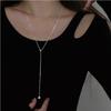 Elegante Damen S925 Sterlingsilber Perlenanhänger Halskette - Leichte Luxus Schlüsselbeinkette