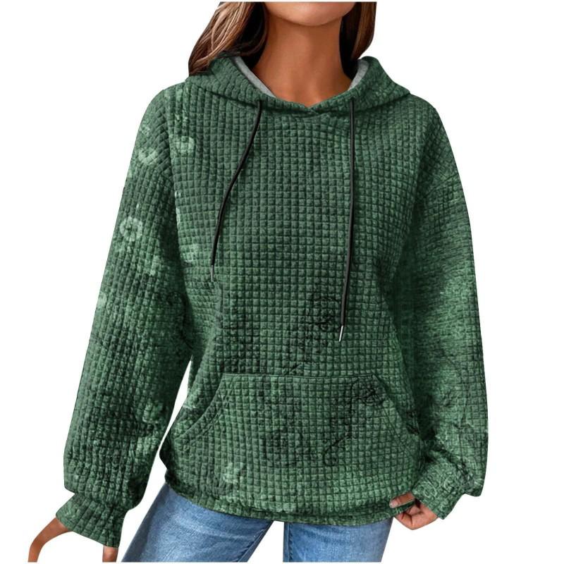 3D Printed Checkered Oversized Sweatshirt Women Streetwear Casual Crewneck Long Sleeve Top S-5XL