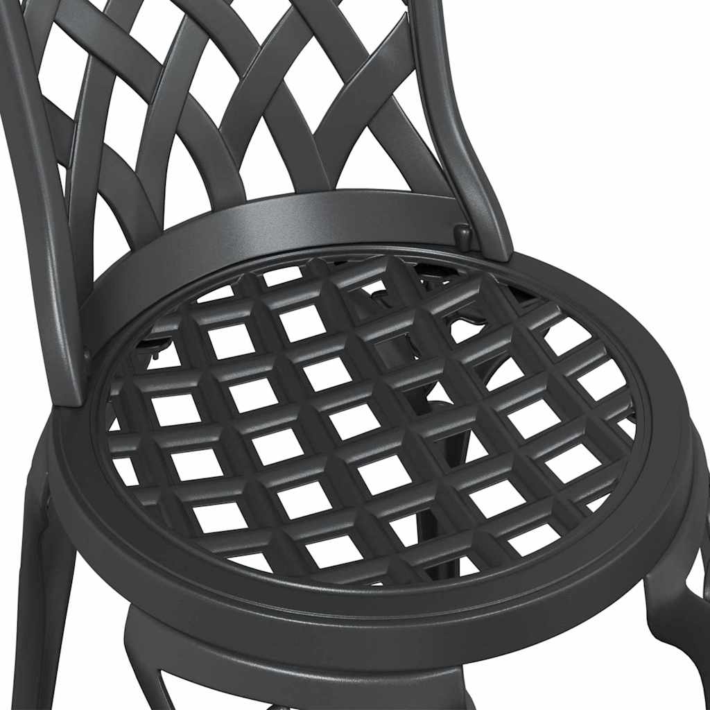 Garden Bistro Set 3 pcs Black Aluminum