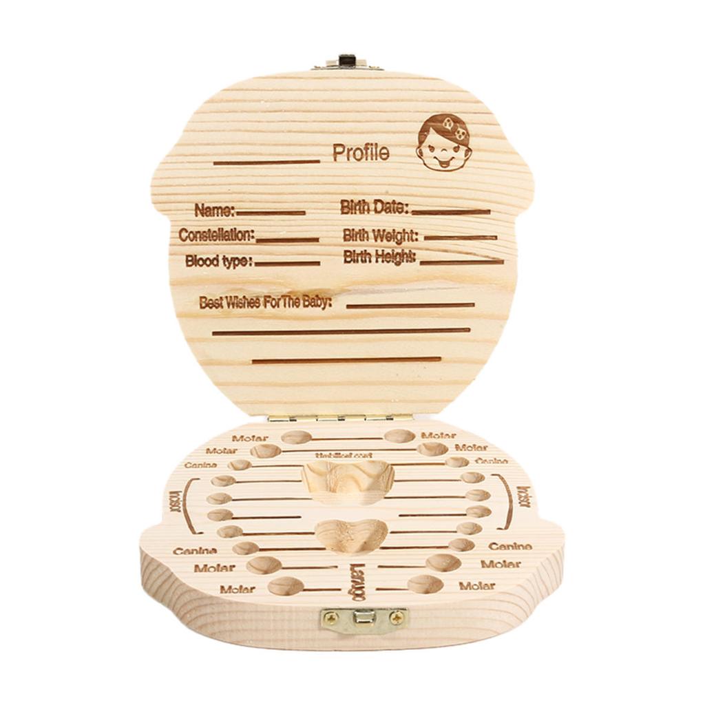 1 Stück Kinder Baby Zahnbox Holz Kinder Milchzähne Organizer Aufbewahrung Jungen Mädchen Baby Souvenirs Geschenke Andenken