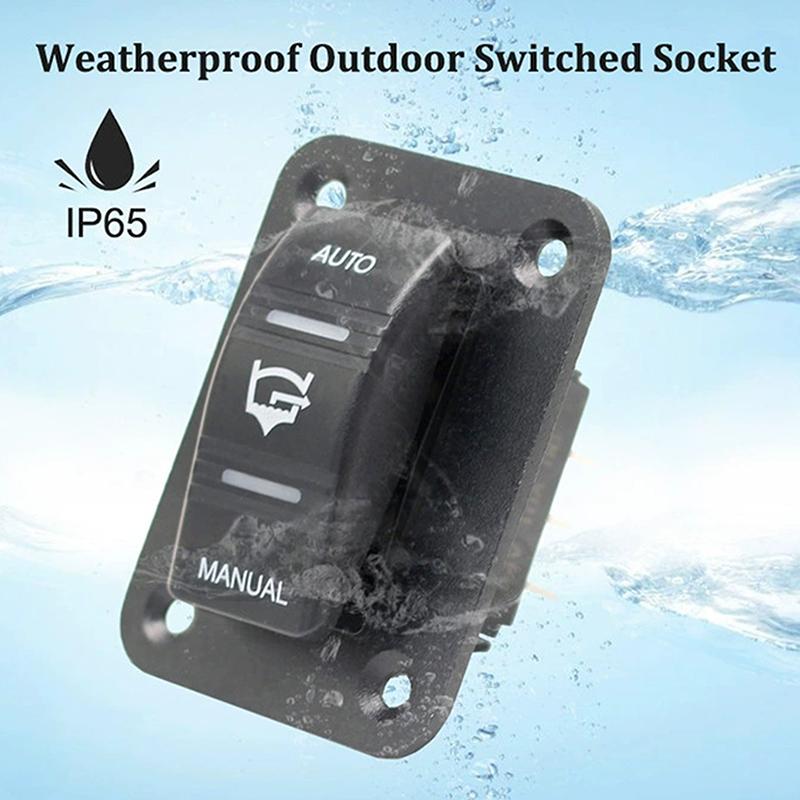 3-Wege-Bilgenpumpen-Kippschalter Wasserdicht 12V 24V 4-Pin 20A SPDT Auto/Aus/Manuell Bilgenpumpen-Schalterpanel Mit LED-Licht