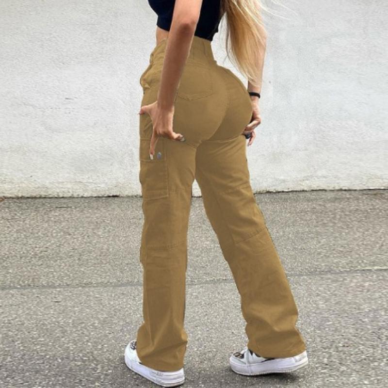 Hoch taillierte Damenbekleidung Eng anliegende Damenhosen Freizeithosen Streetwear Fashion Multi-Pocket Cargohose Damen Streetwear