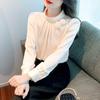 Women's Slim Fit Satin Stand Collar Shirt - Spring/Autumn Casual Long Sleeve Solid Color.