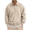 Herren Casual Sweatshirt mit halbem Reißverschluss, Langarm, Sportlicher Pullover