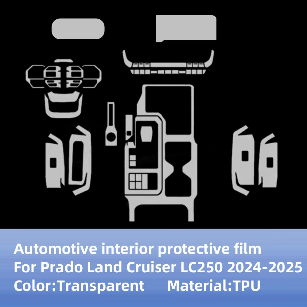 TPU Interior Protective Film for Prado Land Cruiser LC250 2024-2025 Transparent Anti-Scratch Self-Healing Sticker