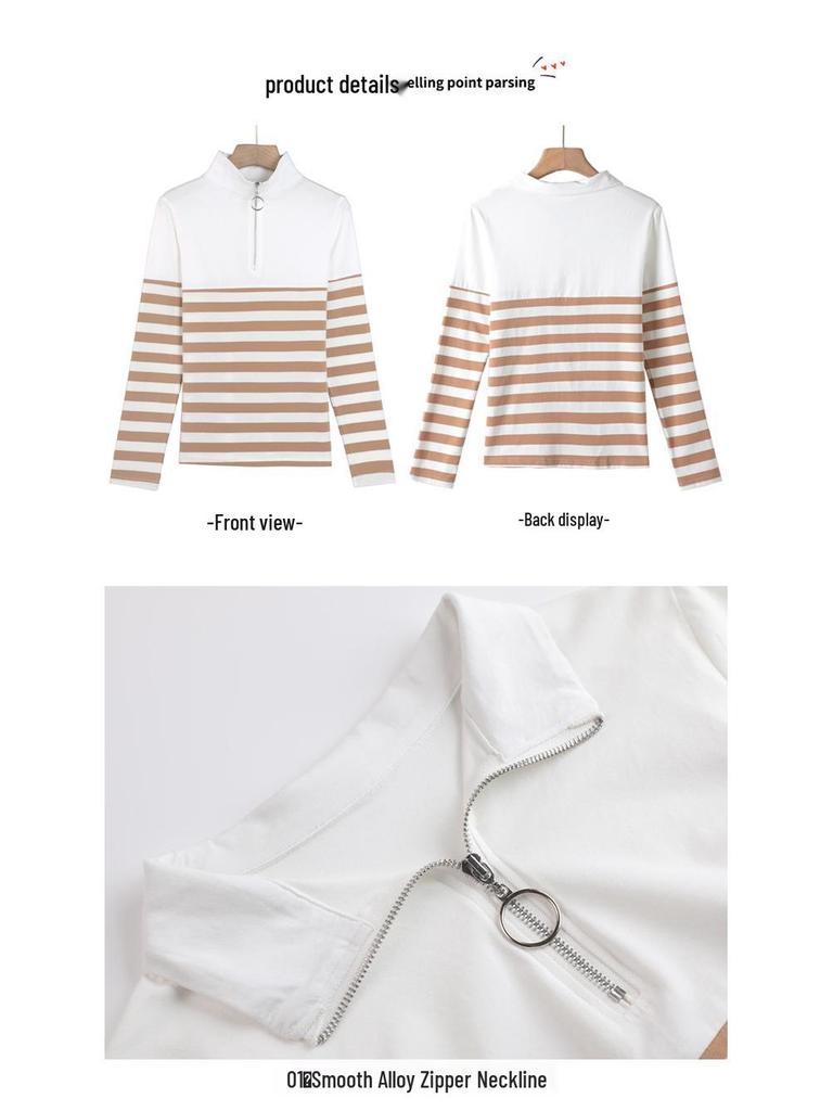Women's Slimming Long Sleeve T-Shirt - Pure Color, Versatile Base Layer for Spring/Summer