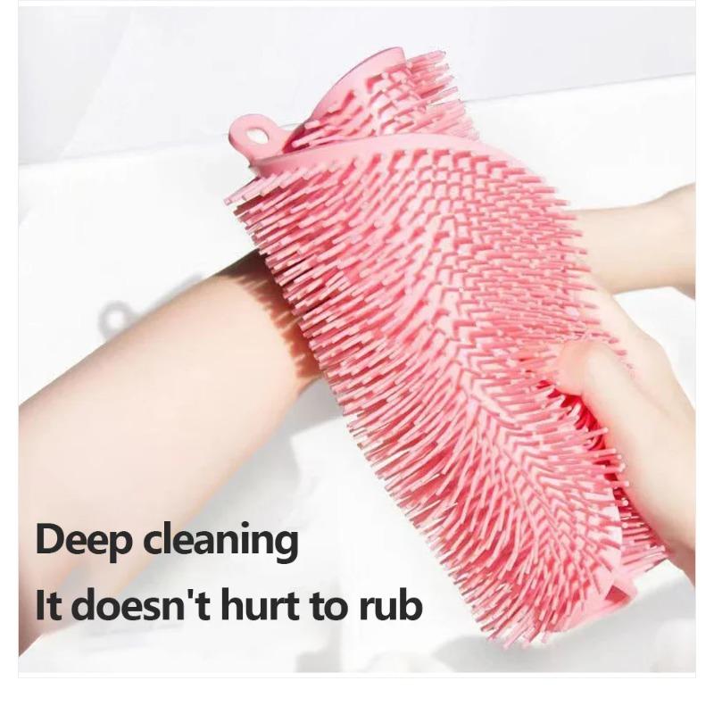 Shower Foot Back Scrubber Silicone Bath Massage Pad Bath Massage Cushion Brush with Suction Cups Wash Foot Mat Exfoliating Brush