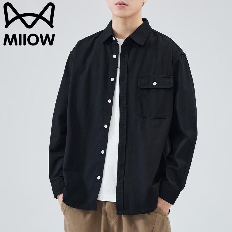 MiiOW Men's Casual Loose Fit Long Sleeve Shirt