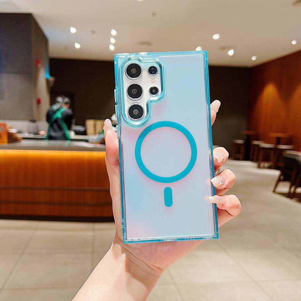 For Samsung Galaxy S24 Ultra Case Compatible with MagSafe Color Changing TPU Phone Back Cover