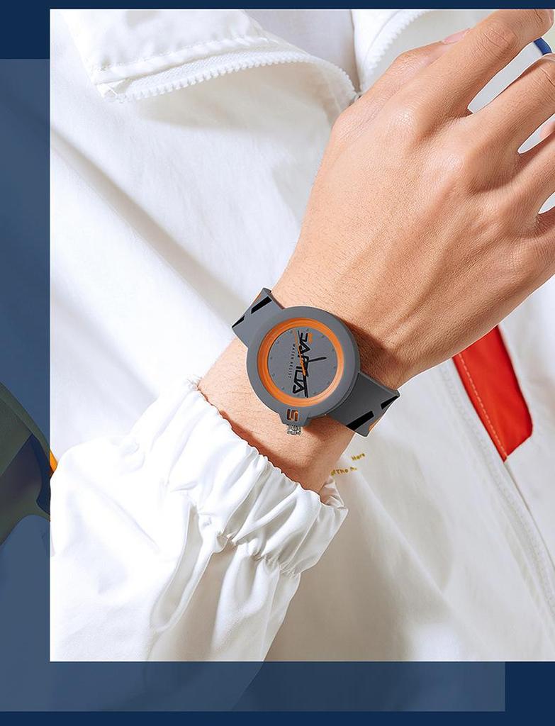 Sanda Silicone Strap Trendy Personality Watch: Unisex, Cool, Simple, for Primary & Secondary School Students.