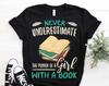 Never Underestimate A Girl With A Book Reading T-Shirt, Girls Reader Gifts for Teachers, Books Lover, Read Literature Librarian, Bookworms,