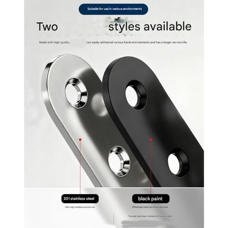 10Pcs L Shaped Corner Brace Stainless Steel 90 Degree Right Angles Metal Brackets for Cabinets Shelves Easy To Install