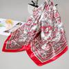 Small silk scarf women's large square scarf yarn scarf spring, autumn and winter matching shirt middle-aged mother square 91 × 91 thin scarf