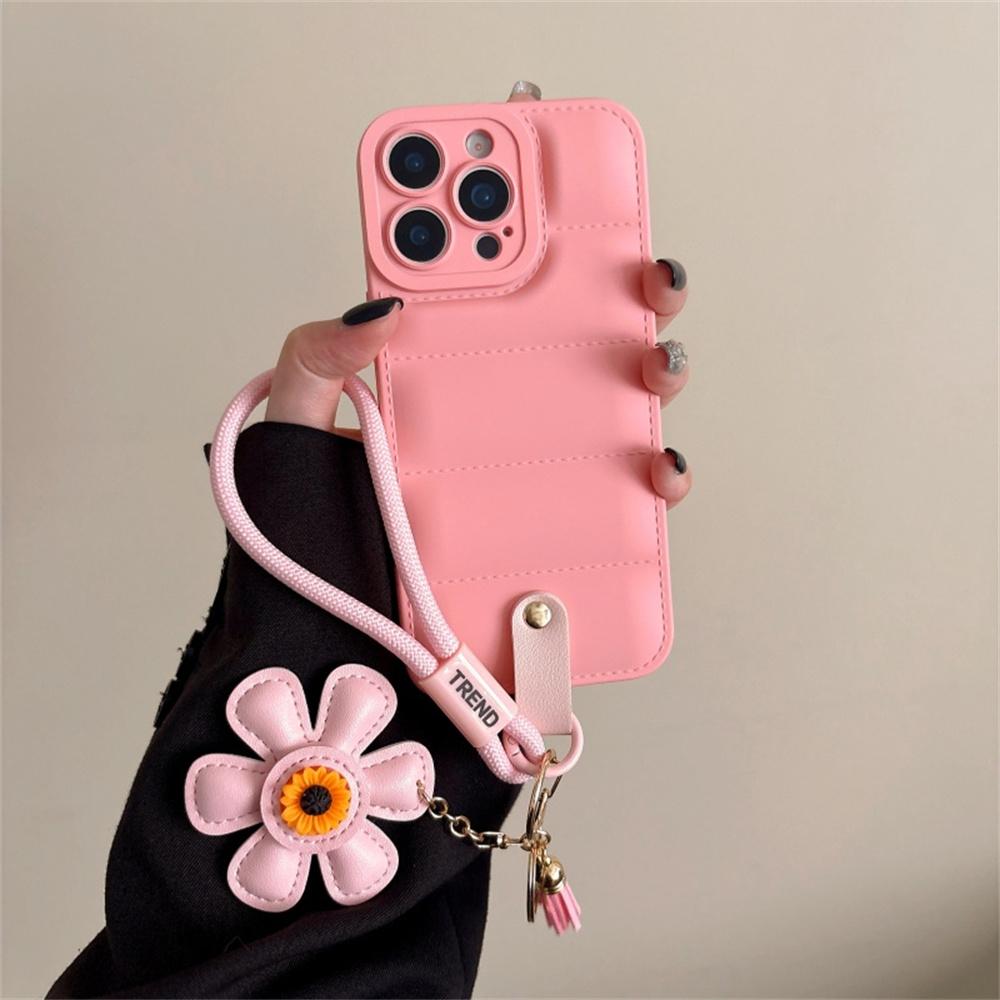 Mode Daunenjacke Lanyard Handyhülle für IPhone 17 Air 16E 16 15 14 13 Pro Max 12 11 X XR XS Plus Handschlaufe Weiche TPU Hülle