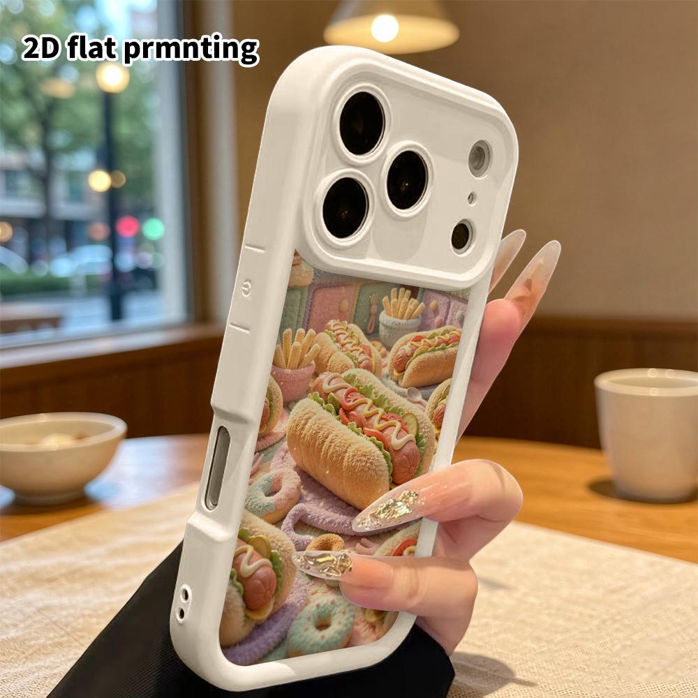 Phone case: 2D flat, suitable for iPhone 18 17 16 15 14 13 12 Pro, hot dog kitchen, perfect Christmas and Halloween holiday gift
