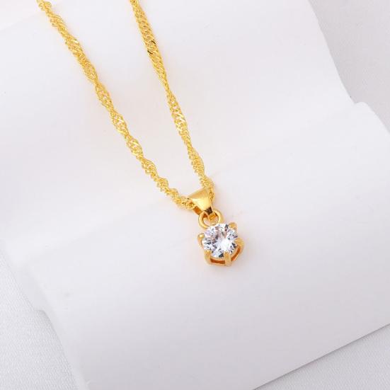 4Pcs/Set Bridal Jewelry Set Inlaid Necklace Sparkling Rhinestones Earrings