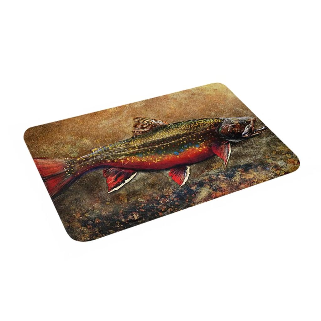 Spawning Male Brook Trout Anti-slip Doormat Floor Mat Sand Scraping Carpet Rug for Kitchen Entrance Home Balcony Footpad Mats