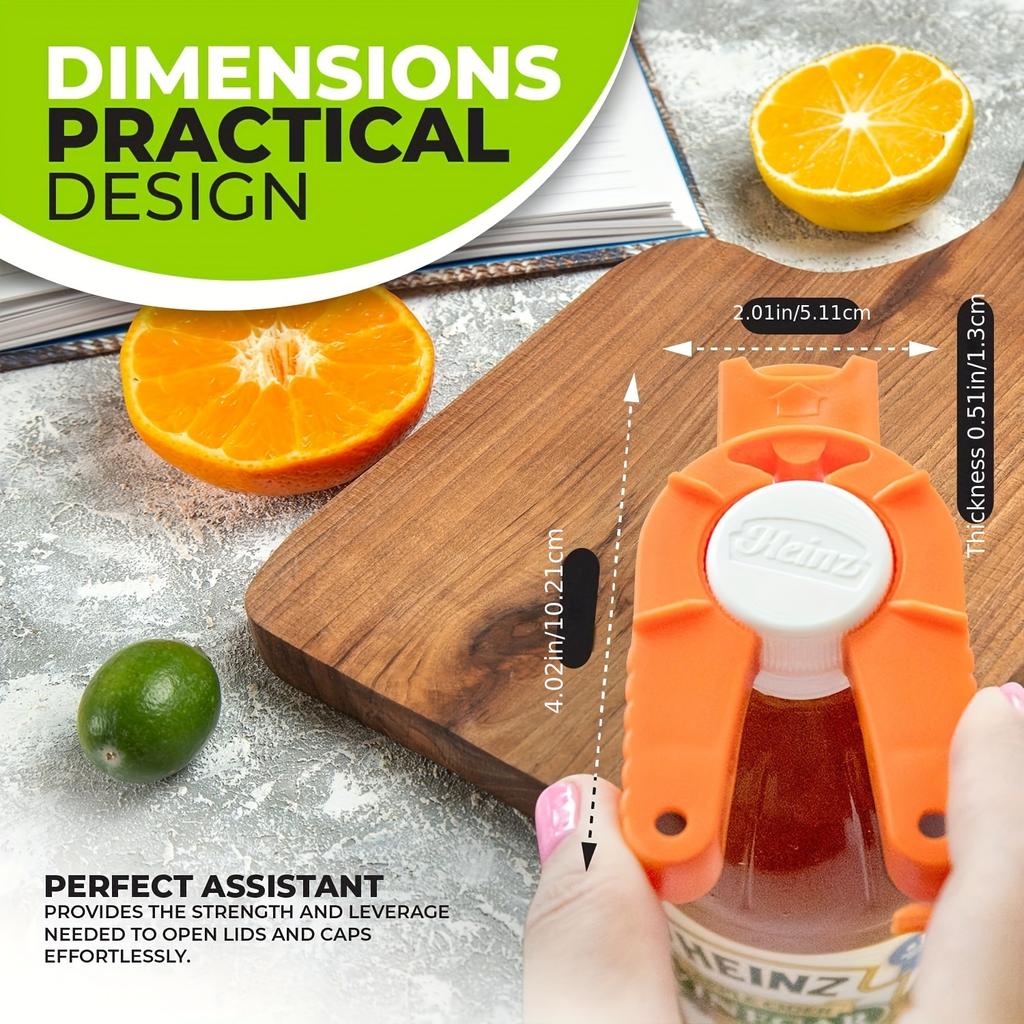 Ergonomic Bottle and Can Openers - Easy To Rotate for The Elderly - Durable Plastic Clips and Lid Extractor for Kitchen Use