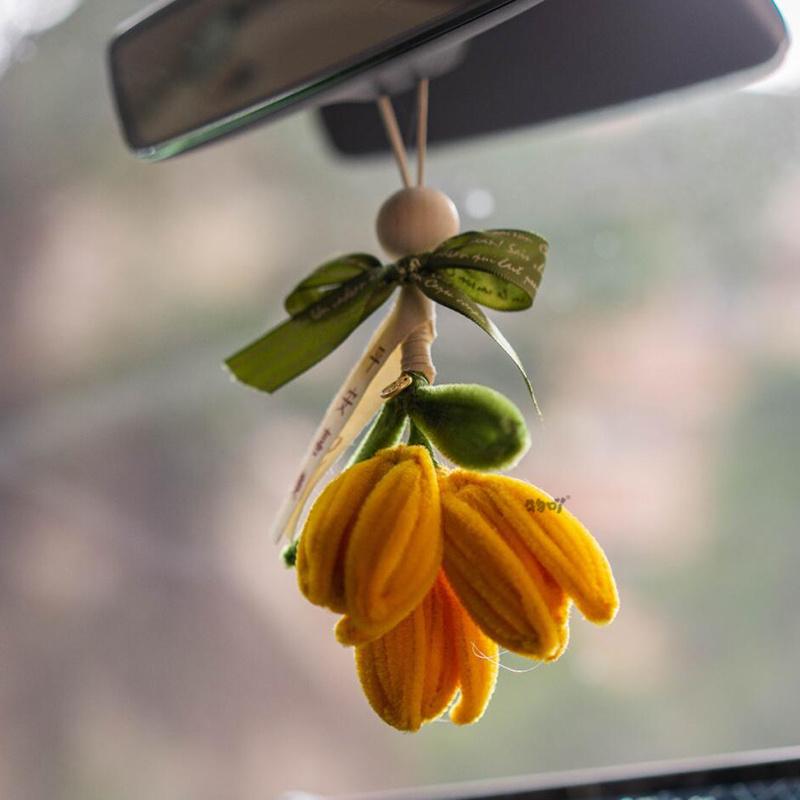 

2Pcs Sunflower DIY Material Kit Handmade Car Pendant Gift, for Home Decoration Holiday Party Gift
