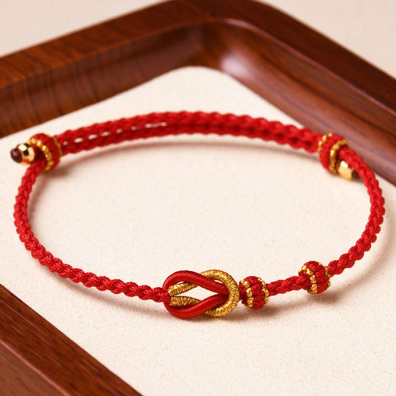 

Узел Истинной Любви Год Дракона Парные Бусины Нанизывание Полуфабрикаты Ремешок для Ношения Concentric knots beaded-Red