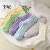 Cozy Indoor Floor Socks Thickened Plush for Women, Thermal Sleep Socks, Coral Fleece Warm Cute Macaron Color Soft House Winter Autumn Cold Weather