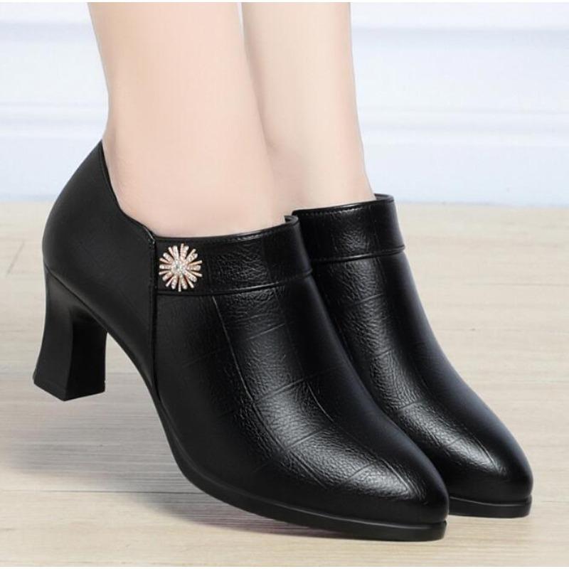 High Heel Pointed Toe Pumps Shoes Spring/autumn New Fashion Comfort Casual Women's Shoes Thick Soled Deep Mouth Single Shoes