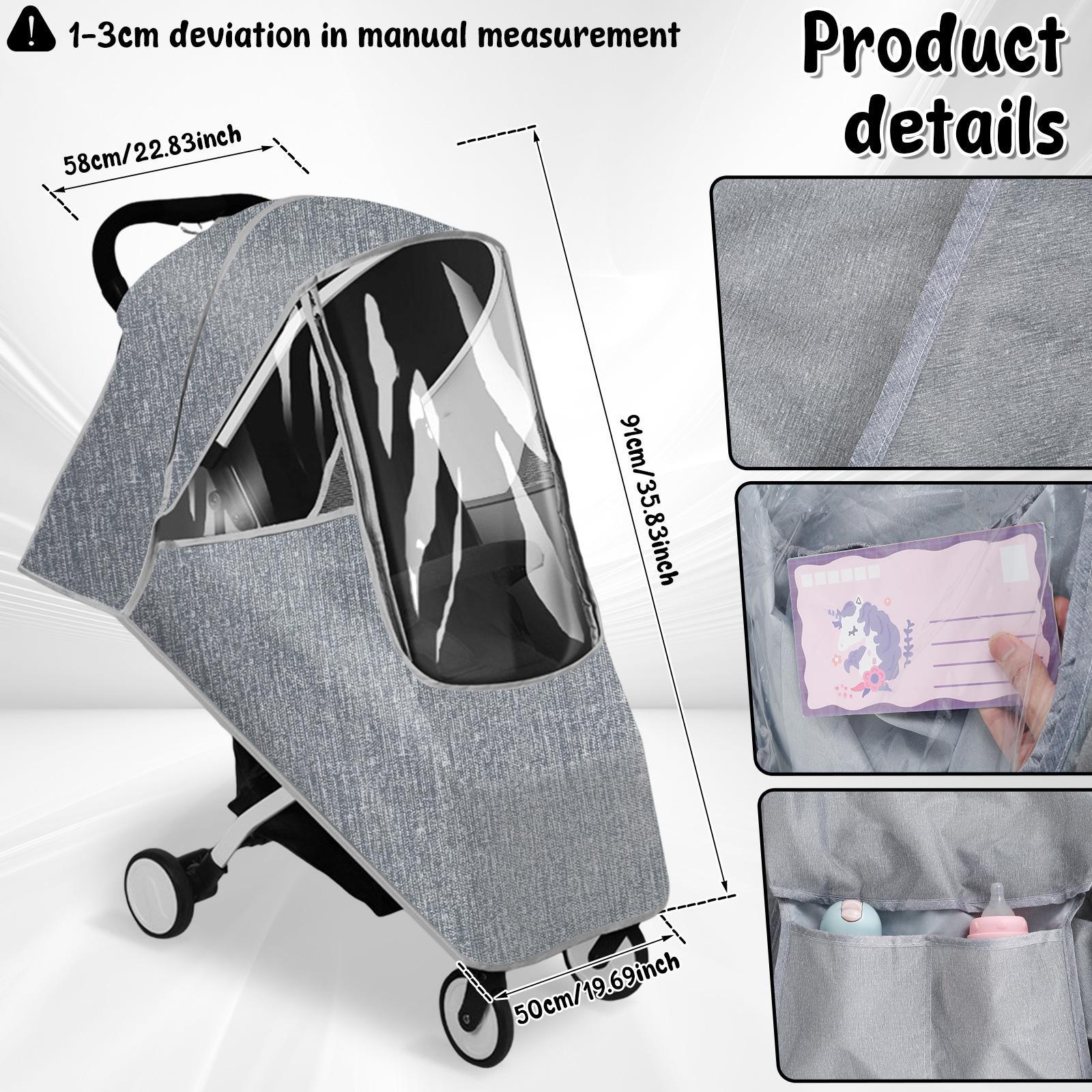 

Дождевик для коляски EVA Водонепроницаемый дождевик Аксессуар для детской коляски С вентиляционными отверстиями Застежка на двойной молнии Прозрачный чехол для коляски