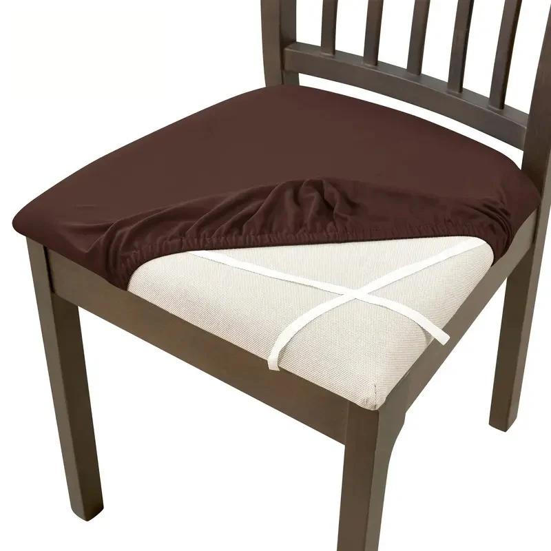 1PC Stretch Dining Chair Seat Covers Spandex Elastic Upholstered Chairs Cushion Cover Removable El Party Chair Slipcovers