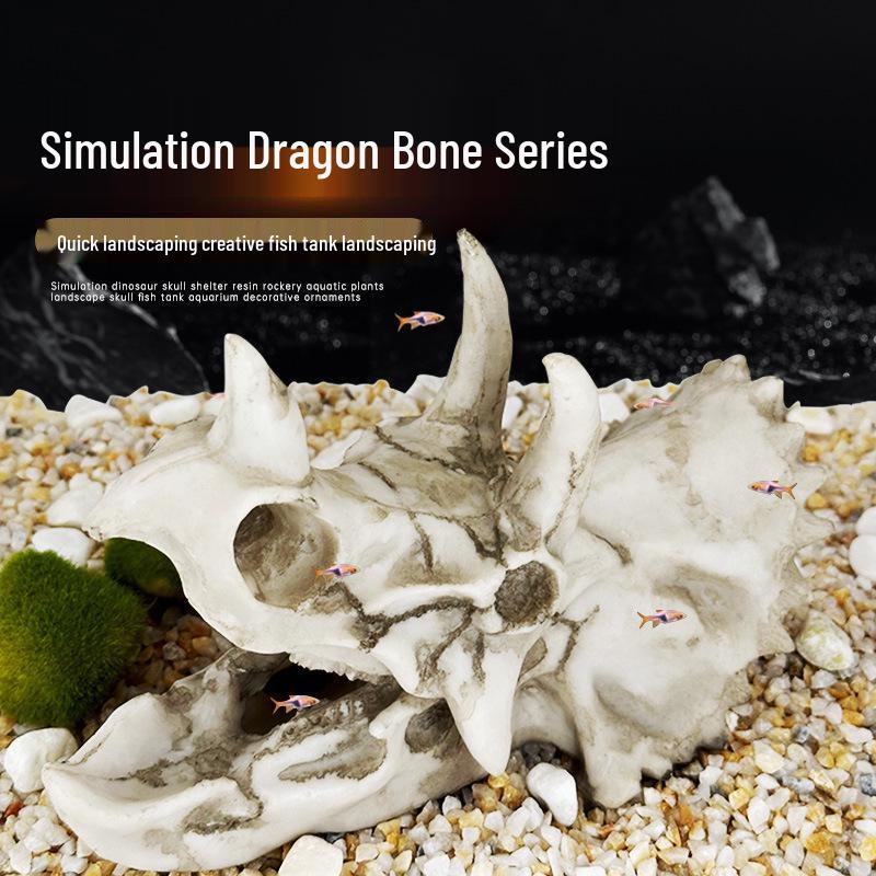 Resin Dinosaur Skull Ornament for Aquariums and Terrariums – Free Shipping Small Dinosaur Skull