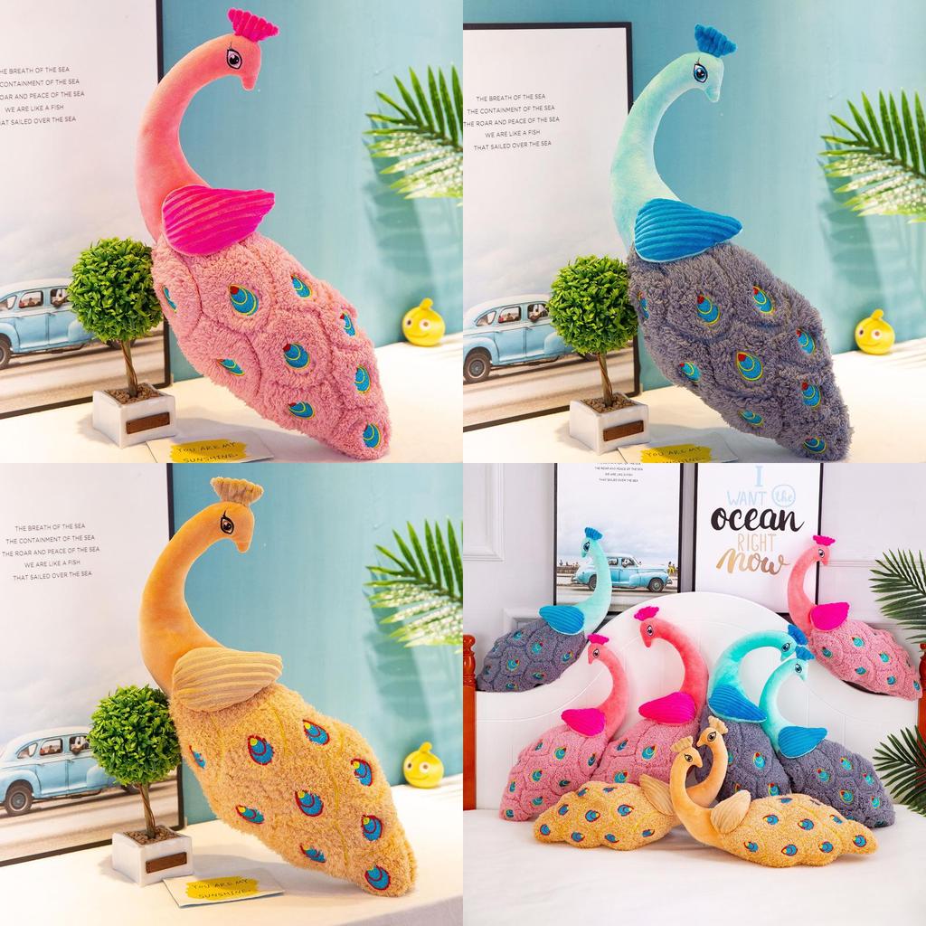 Peacock Animal Plush Toy With Fluffy Fabric For Kids Playroom And Gifts Doll