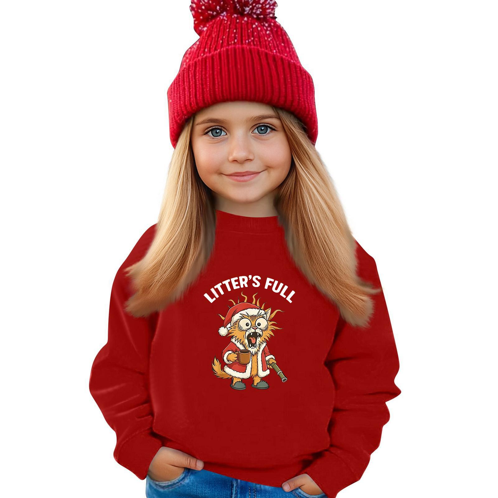 

Детский свитшот для мальчиков и девочек, спортивный свитшот с круглым вырезом, повседневный пуловер, спортивная футболка 140 красный