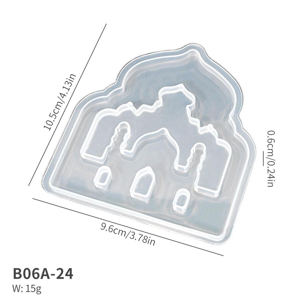 DIY Moon Castle Silicone Mold for LED Lamp Shade Making, Gypsum Casting Mold Ramadan Eid Decoration