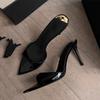 Beautiful Fairy Style One-word High Heels Stiletto Sandals Sexy Pointed Stiletto Open-toed Slippers
