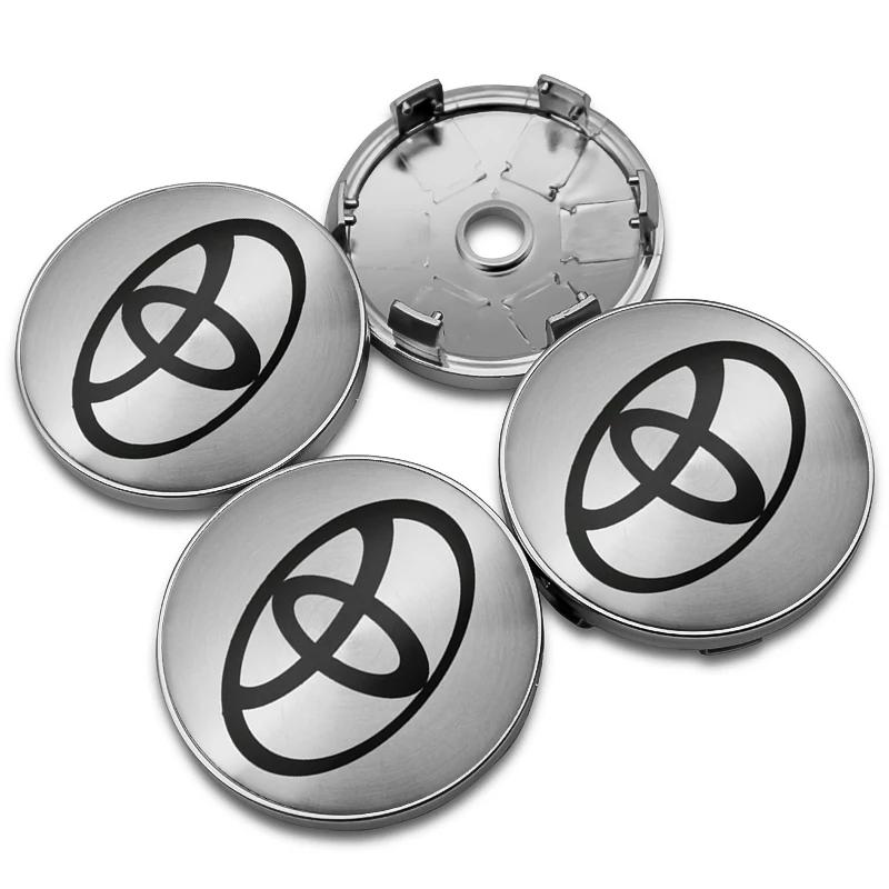 4Pcs 56mm 57mm 60mm 62mm Car Wheel Center Hub Cap Stickers Accessory For Toyota Rav4 Yaris Avensis Corolla Camry crown Rim Cover