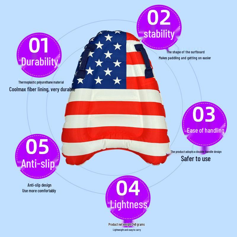 Eco-Friendly PVC Children's Surfboard with Handle: Portable and Thickened for Cross-Border Outdoor Water Play