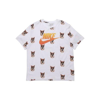 Shiba Inu Print Casual Short Sleeve T-Shirt Men Tops White CT6288-100