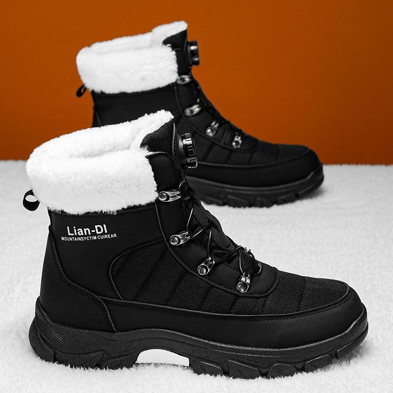 Northeast cold-resistant winter high-top snow boots piled and thickened warm cotton shoes thick-soled casual large-size short boots