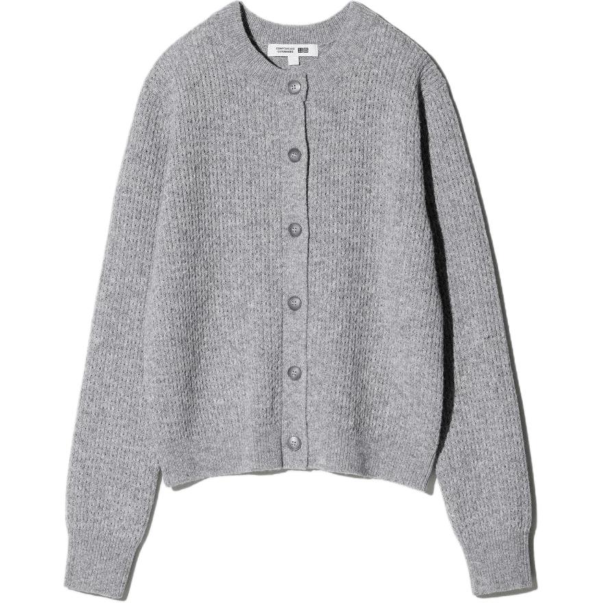Uniqlo × Comptoir Des Cotonniers Collaboration Fw25 Single-Breasted Round Neck Solid Color Ribbed Edge Casual Comfortable Knit Sweater 480025-02