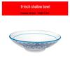 Ceramic Retro Blue & White Shallow Bowl for Noodles, Salad, Fruit, or Liangpi.