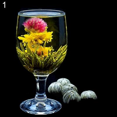 Hochzeitsgeschenk Handgemachte gesunde chinesische künstlerische blühende Blume Grüntee-Kugel