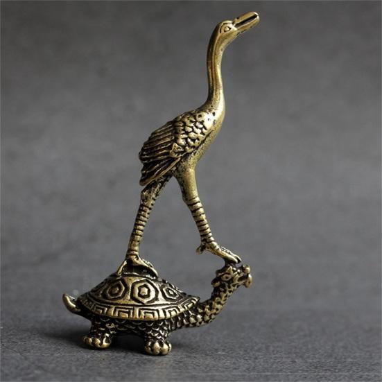 Su geçirmez Kaplumbağa Heykelcik Pet Minyatür Güzel Sembol Bakır Çay Kaplumbağa Ev için